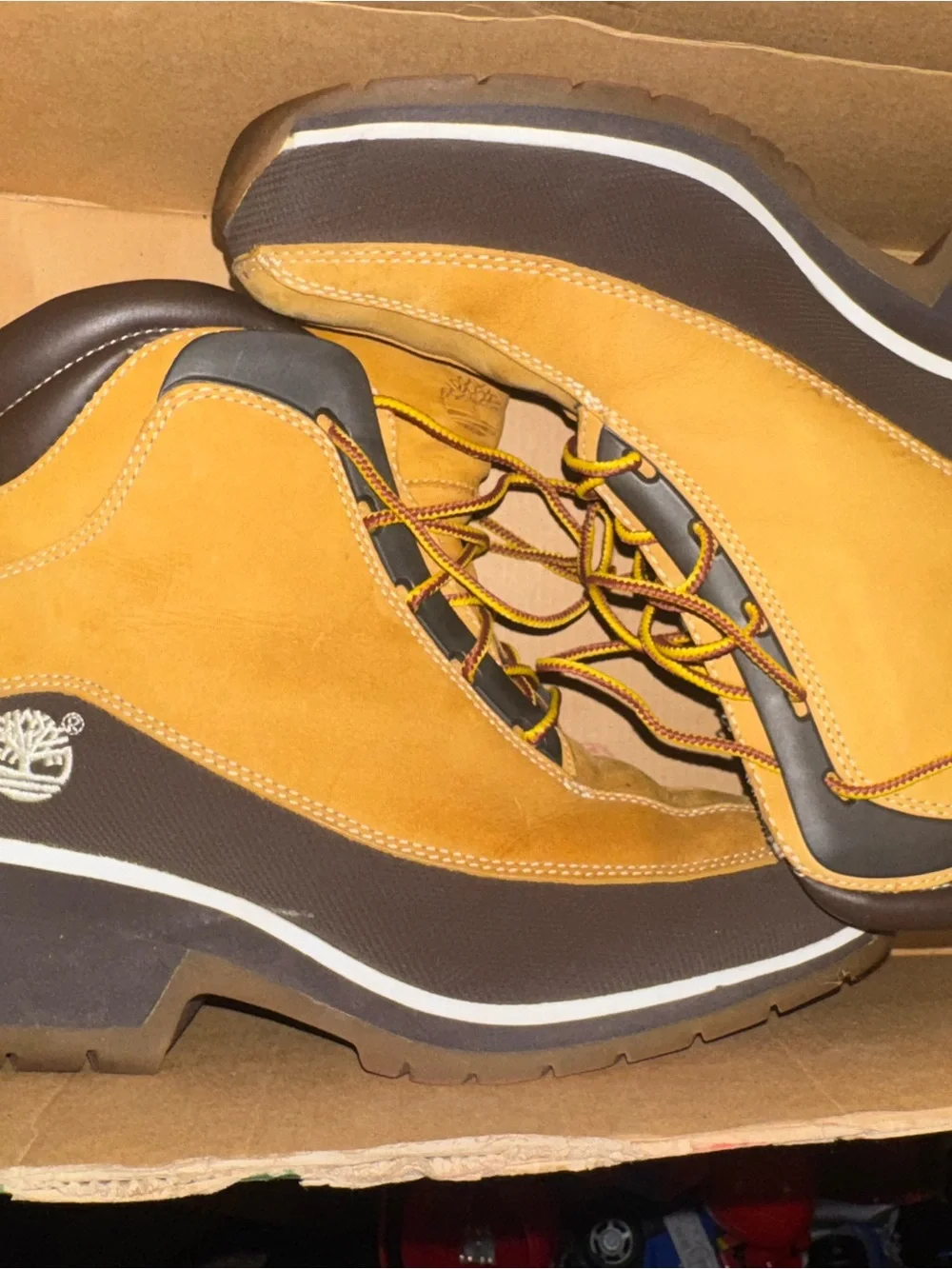 Timberland Men’s Tan and Dark Brown Nubuck Hiking Boots